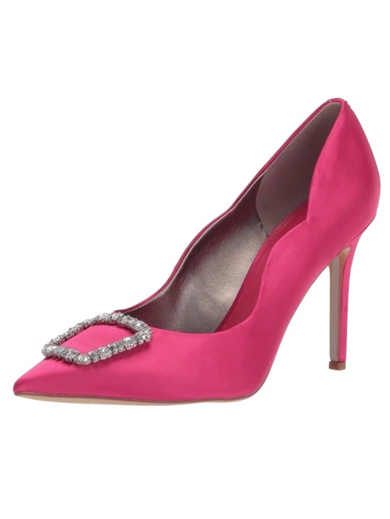 Sam Edelman Shoes - Sam Edelman Pink Satin Pointed Toe Crystal Buckle Pumps Brand New!